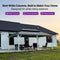 PURPLE LEAF Patio Hardtop Gazebo for Outdoor Grey Galvanized Steel Double Roof White Aluminum Poles with Curtains and Netting