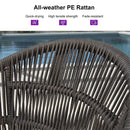 OPEN BOX I PURPLE LEAF Patio Chairs, 2 Set Outdoor Bar Stools Modern Counter Height Bar, Cushions Included