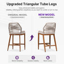 PURPLE LEAF Bar Stools Set of 4 Outdoor Aluminum Barstools with Back Modern Wicker Rattan Boho Garden Pool Patio Bar Chairs