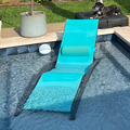 PURPLE LEAF Patio Chaise Lounge Set Outdoor Beach Pool Sunbathing Lawn Lounger Recliner Chair Outside Chairs with Side Table Included