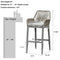 PURPLE LEAF Modern Bar Stools Set of 2, Aluminum Bar Stool with Cushion for Indoor and Outdoor, Kitchen Island