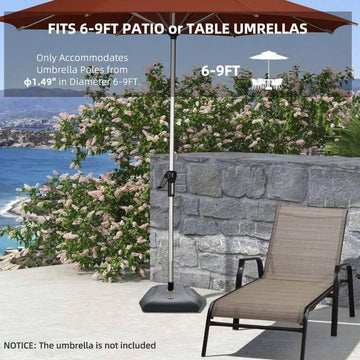 70 lb patio umbrella base Frequently Bought: PURPLE LEAF Center Column Umbrella Base 70 lbs  water-sand mixture