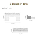 PURPLE LEAF Sanori Symmetrical Patio Conversation Set with Grey Ottoman and Cushions for Poolside Graden