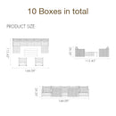 PURPLE LEAF Sanori  Patio Conversation Set with  Grey Ottoman and Cushion Patio Sofas Sectional Set for Poolside Graden