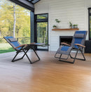 Purple Leaf Widened Outdoor Chaise Lounge , Patio Zero Gravity Recliner, Folding Chair, with Quilted Seat and Adjustable Headrest, Suitable for Lawns, Camping, Gardens, and Pools, Available in Black, Blue, and Gray.