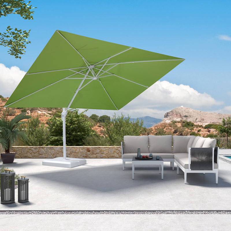 PURPLE LEAF Outdoor Patio Umbrella with Base, Best White Cantilever Umbrellas