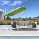 PURPLE LEAF Outdoor Patio Umbrella with Base, Best White Cantilever Umbrellas