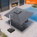 Clearance - PURPLE LEAF OPEN BOX Premium Patio Umbrella Classic SUNBRELLA Cantilever Umbrellas