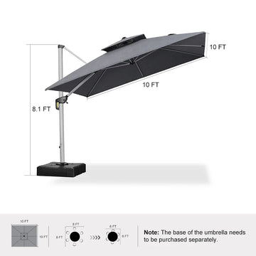 cole and grey cantilever patio umbrella with base Premium Cantilever Patio Umbrella