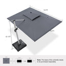 Clearance - PURPLE LEAF OPEN BOX Premium Patio Umbrella Classic SUNBRELLA Cantilever Umbrellas