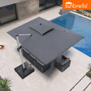 Clearance - PURPLE LEAF OPEN BOX Premium Patio Umbrella Classic SUNBRELLA Cantilever Umbrellas