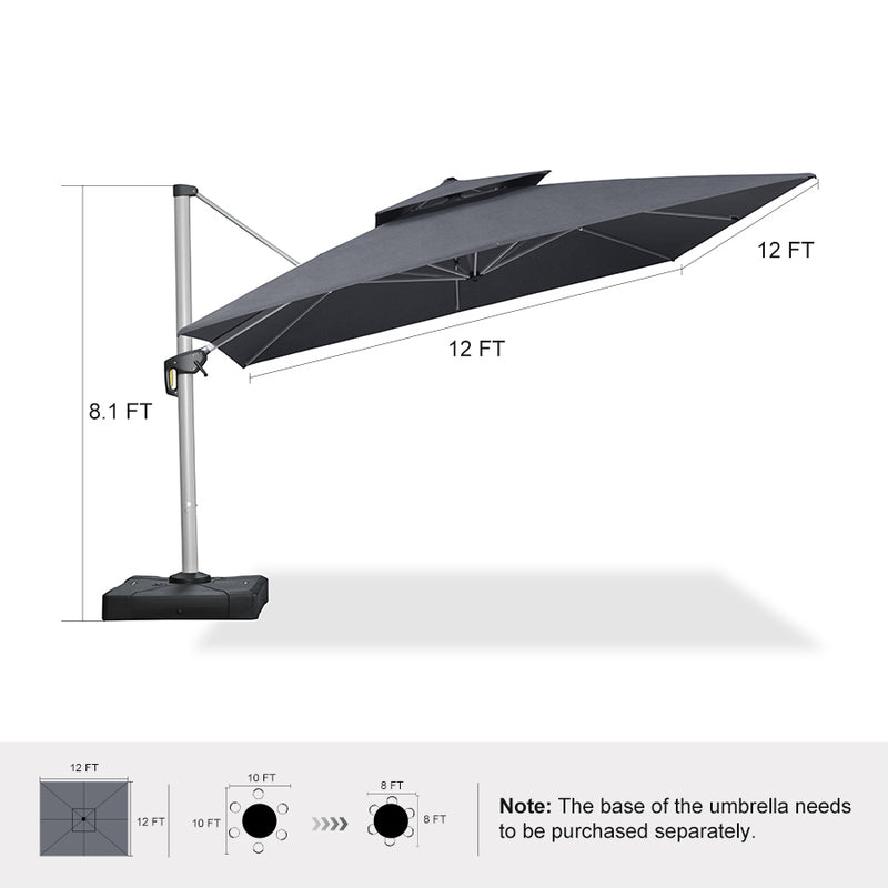PURPLE LEAF Premium Patio Umbrella Classic SUNBRELLA Cantilever Umbrellas