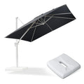 PURPLE LEAF Outdoor Patio Umbrella with Base, Best White Cantilever Umbrellas