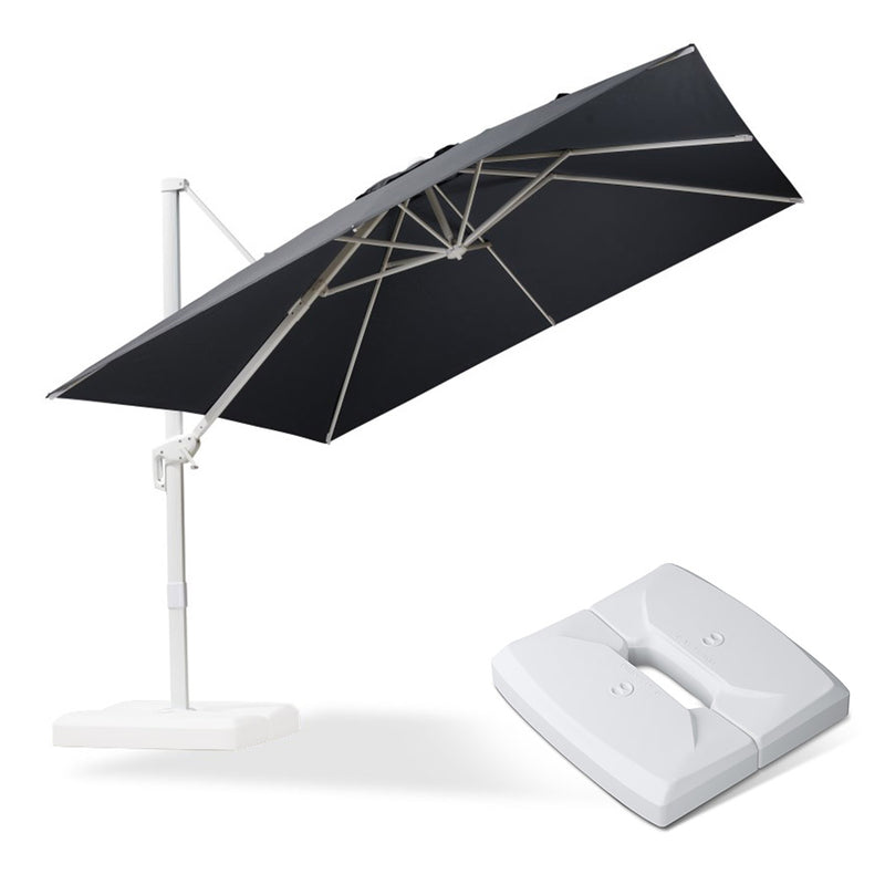 PURPLE LEAF Outdoor Patio Umbrella with Base, Best White Cantilever Umbrellas