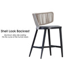 PURPLE LEAF Outdoor Bar Stools Set of 2, Aluminum Frame, Cradle back, Height Stools Chair
