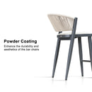 PURPLE LEAF Counter Height Bar Stool Set of 2 Outdoor Stool Chair with Footrest Patio Bar Height Stools Rattan Barstools for Outdoor or Indoor