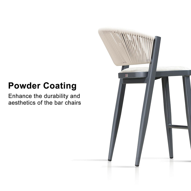 PURPLE LEAF Counter Height Bar Stool Set of 2 Outdoor Stool Chair with Footrest Patio Bar Height Stools Rattan Barstools for Outdoor or Indoor