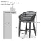 PURPLE LEAF Outdoor Bar Stools Counter Stools Rattan Bar Stools Chair Set of 2 with Backrest for Indoor or Outdoor, Kitchen lsland