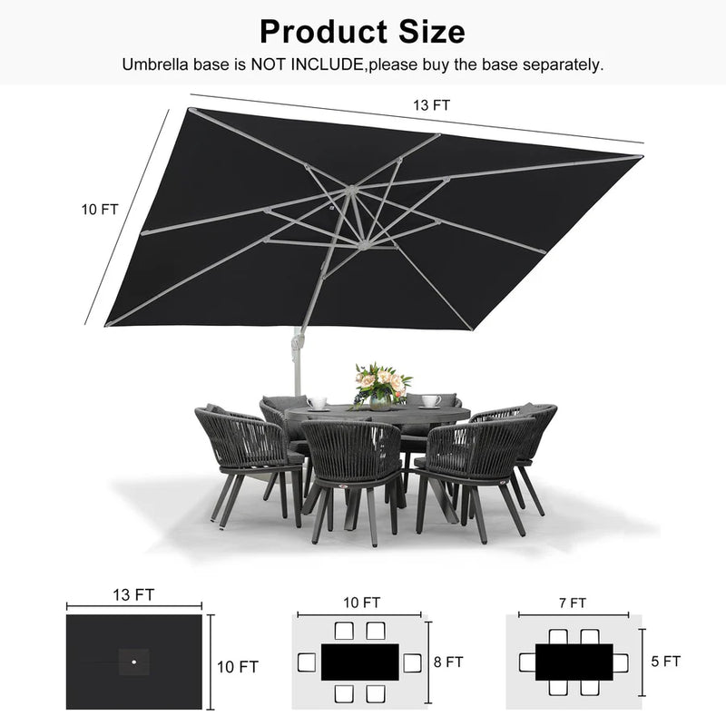 PURPLE LEAF Outdoor Patio Umbrella with Base, Best White Cantilever Umbrellas