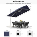 PURPLE LEAF Outdoor Patio Umbrella with Base, Best White Cantilever Umbrellas