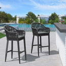 PURPLE LEAF Patio Chairs, 2 Set Outdoor Bar Stools Modern Counter Height Bar, Cushions Included - Purple Leaf Garden