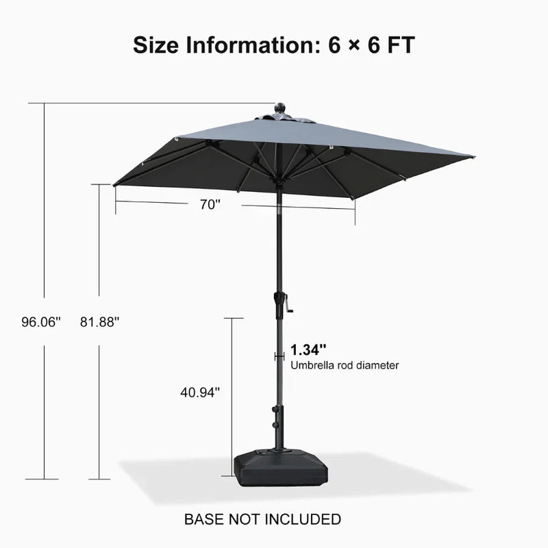 PURPLE LEAF Crank and Tilt Table Umbrella Outdoor Patio Market Umbrella with Visible Hand Crank System