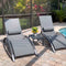 PURPLE LEAF Patio Chaise Lounge Set Outdoor Beach Pool Sunbathing Lawn Lounger Recliner Chair Outside Chairs with Side Table Included