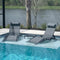 PURPLE LEAF Patio Chaise Lounge Set Outdoor Beach Pool Sunbathing Lawn Lounger Recliner Chair Outside Chairs with Side Table Included