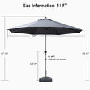 PURPLE LEAF Aluminum Patio Table Umbrella Heavy Duty Market Umbrella with Base