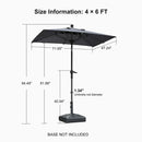 PURPLE LEAF Crank and Tilt Table Umbrella Outdoor Patio Market Umbrella with Visible Hand Crank System
