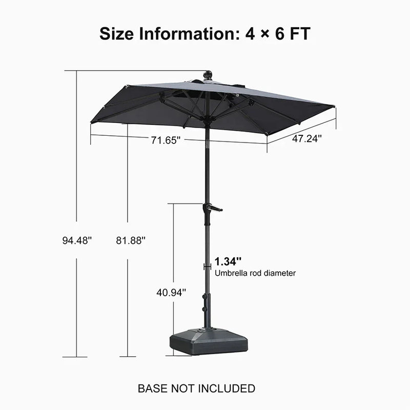 PURPLE LEAF Crank and Tilt Table Umbrella Outdoor Patio Market Umbrella with Visible Hand Crank System