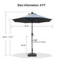 PURPLE LEAF Round Tilting Patio Umbrella with Base, Milan Porch Table Umbrella