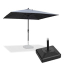 PURPLE LEAF Aluminum Patio Table Umbrella Heavy Duty Market Umbrella with Base
