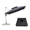 PURPLE LEAF Large Square Patio Cantilever Umbrella With Base for Garden Pool Porch
