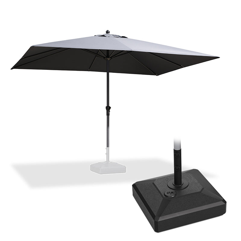 PURPLE LEAF Aluminum Patio Table Umbrella Heavy Duty Market Umbrella with Base