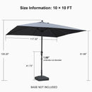 PURPLE LEAF Aluminum Outdoor Market Umbrella Patio Table Umbrella