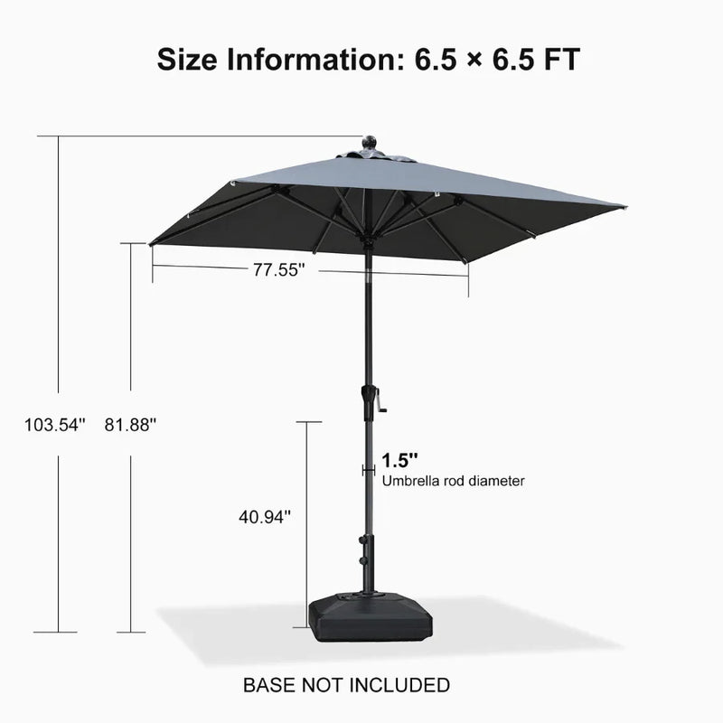 PURPLE LEAF Crank and Tilt Table Umbrella Outdoor Patio Market Umbrella with Visible Hand Crank System