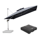 PURPLE LEAF Large Square Patio Cantilever Umbrella With Base for Garden Pool Porch