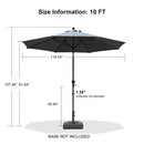 PURPLE LEAF Crank and Tilt Table Umbrella Outdoor Patio Market Umbrella with Visible Hand Crank System