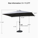 PURPLE LEAF Aluminum Patio Table Umbrella Heavy Duty Market Umbrella with Base
