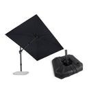 PURPLE LEAF Lateral Tilt Patio Umbrella with Base, 360° Swivel Cantilever Umbrella with Stand