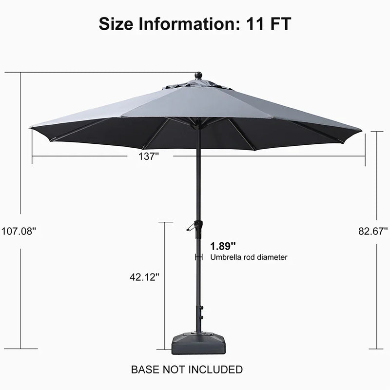 PURPLE LEAF Aluminum Outdoor Market Umbrella Patio Table Umbrella