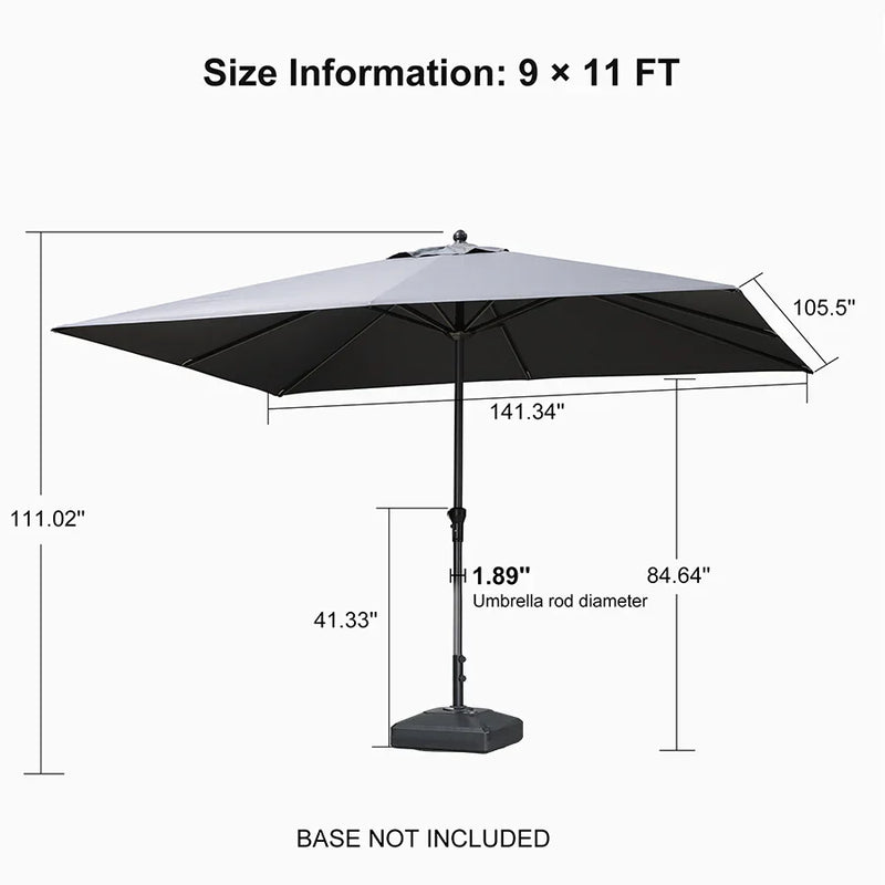 PURPLE LEAF Aluminum Outdoor Market Umbrella Patio Table Umbrella