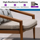 PURPLE LEAF Melben Patio Conversation Set Light Grey Outdoor Aluminum Modern Wicker Sofa Chairs Sets for Balcony Yard Porch