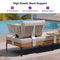 PURPLE LEAF Melben Patio Conversation Set Light Grey Outdoor Aluminum Modern Wicker Sofa Chairs Sets for Balcony Yard Porch