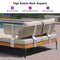 PURPLE LEAF Melben Patio Conversation Set Light Grey Outdoor Aluminum Modern Wicker Sofa Chairs Sets for Balcony Yard Porch