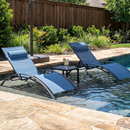 PURPLE LEAF Patio Chaise Lounge Set Outdoor Beach Pool Sunbathing Lawn Lounger Recliner Chair Outside Chairs with Side Table Included