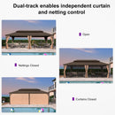 OPEN BOX I PURPLE LEAF Outdoor Hardtop Gazebo for Garden Bronze Double Roof Aluminum Frame Pavilion