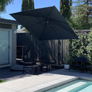 【Outdoor Idea】PURPLE LEAF Porch Umbrellas, Outdoor Patio Umbrella with Base, Grey - Purple Leaf Garden