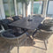 PURPLE LEAF Patio Dining Sets with Aluminum Frame Table & Handwoven Wicker Chairs Grey